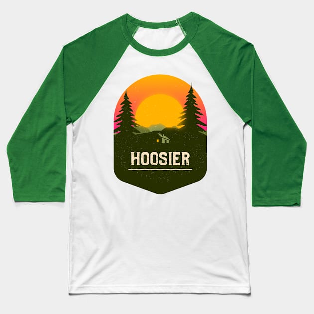 Hoosier Forest Camping Hiking and Backpacking through National Parks, Lakes, Campfires and Outdoors Baseball T-Shirt by AbsurdStore